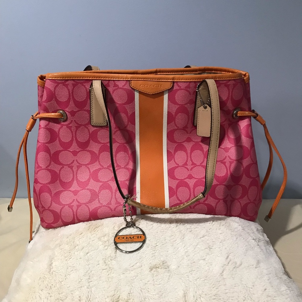 Coach Pink Adjustable Shoulder Tote Bag